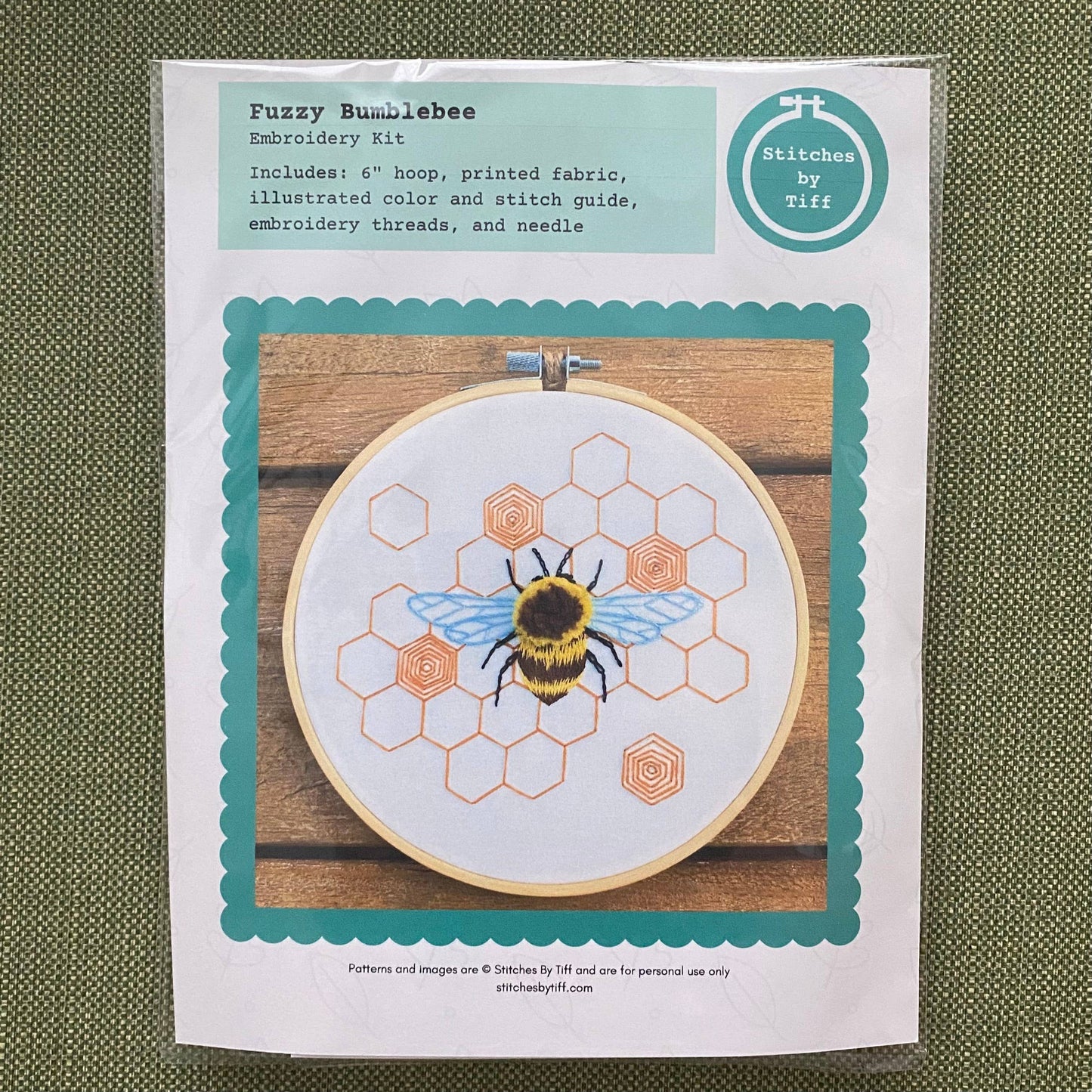 Stitches By Tiff-Fuzzy Bumblebee Embroidery Kit-embroidery kit-gather here online