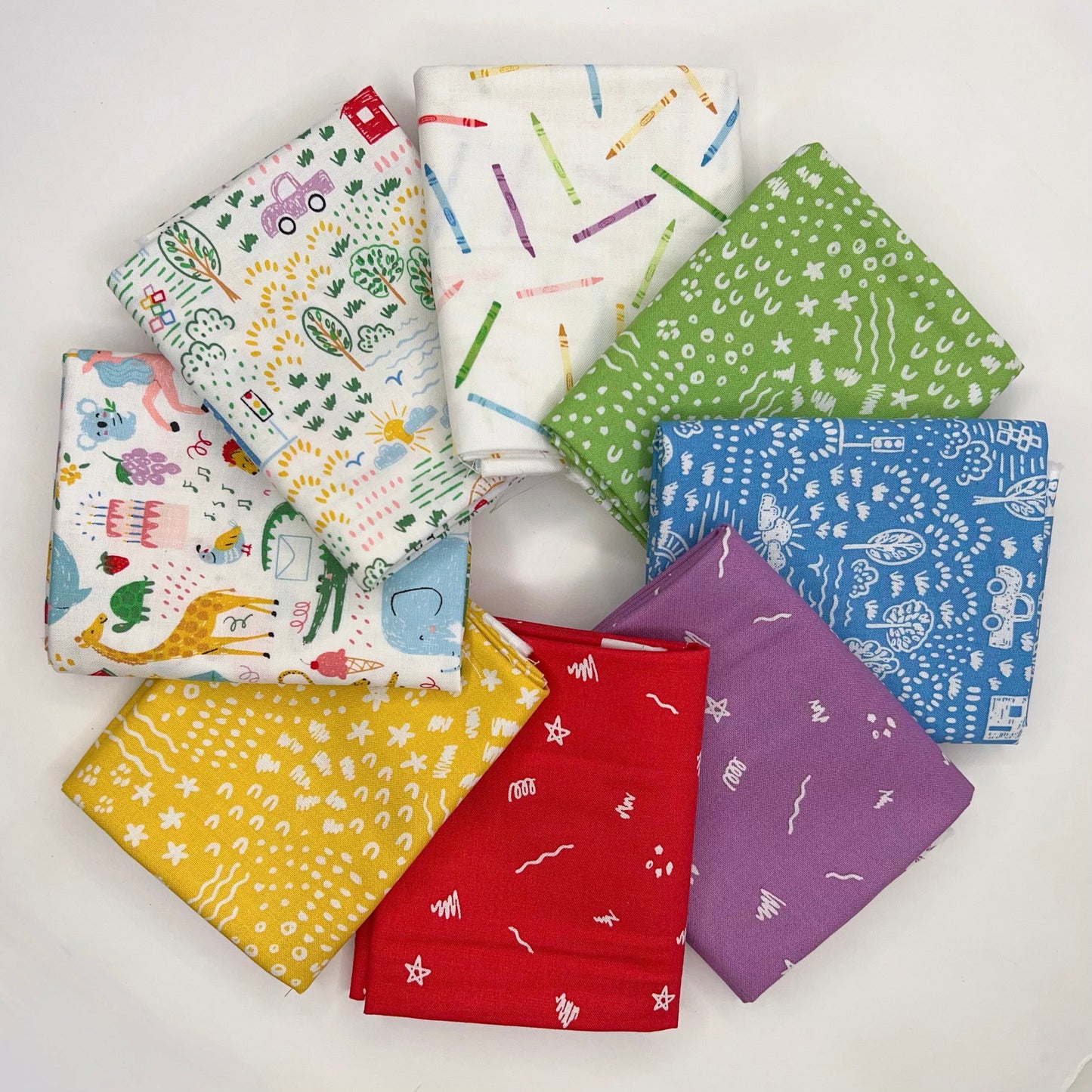 Riley Blake Designs-Fat Quarter Bundle of Crayola (8 Pieces)-fat quarters-gather here online