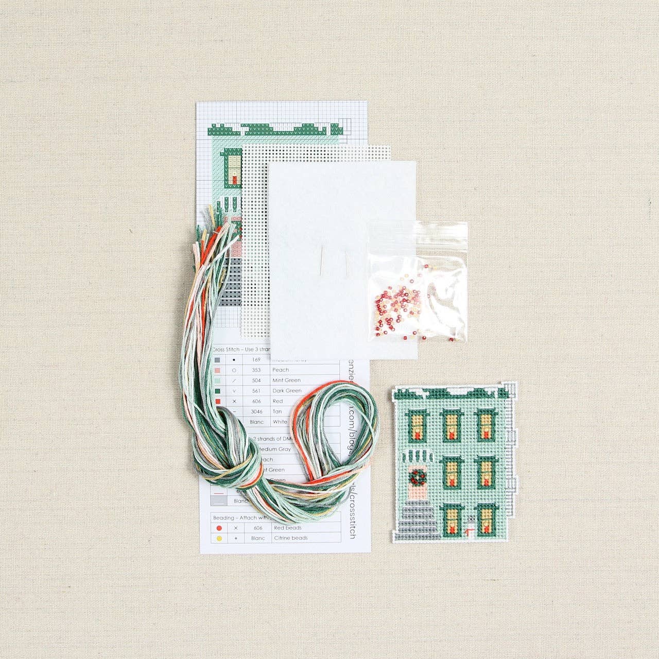 Benzie Design-Holiday Homes Townhome Cross Stitch Kit-xstitch kit-gather here online