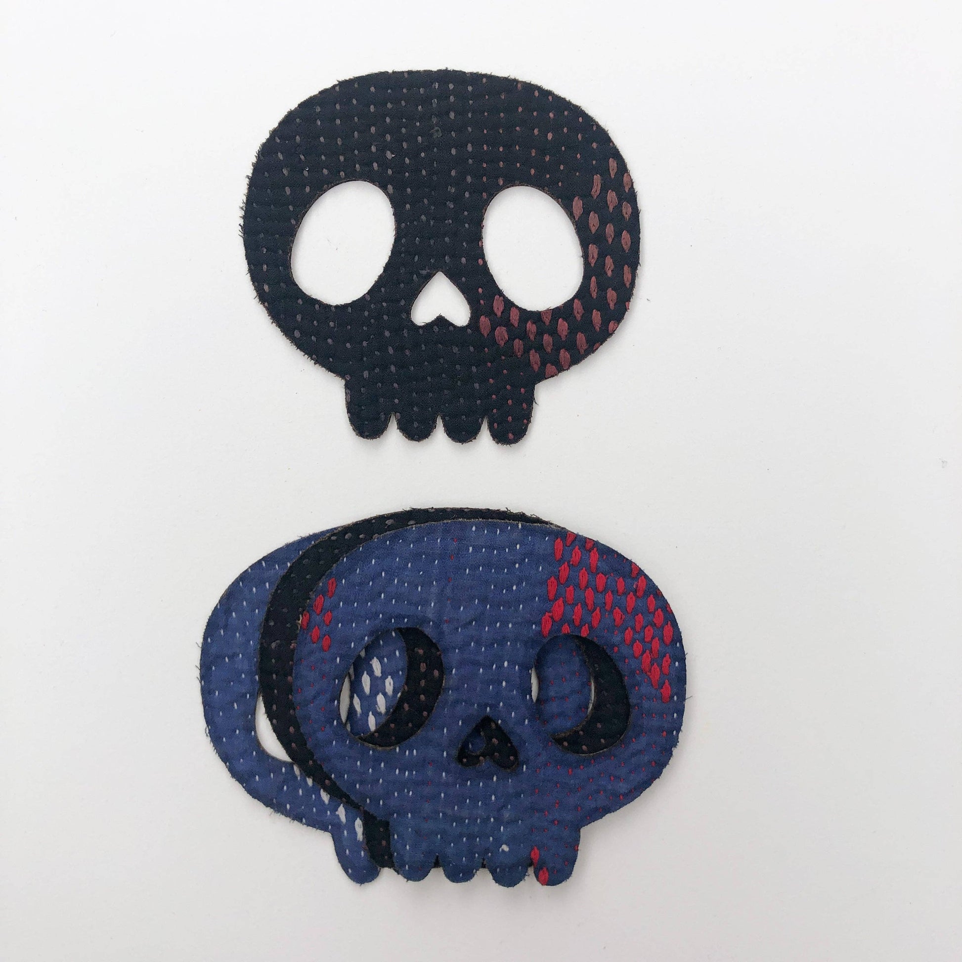 Otto Finn-Medium Kantha Skull Iron-On Patch-patches + pins-gather here online