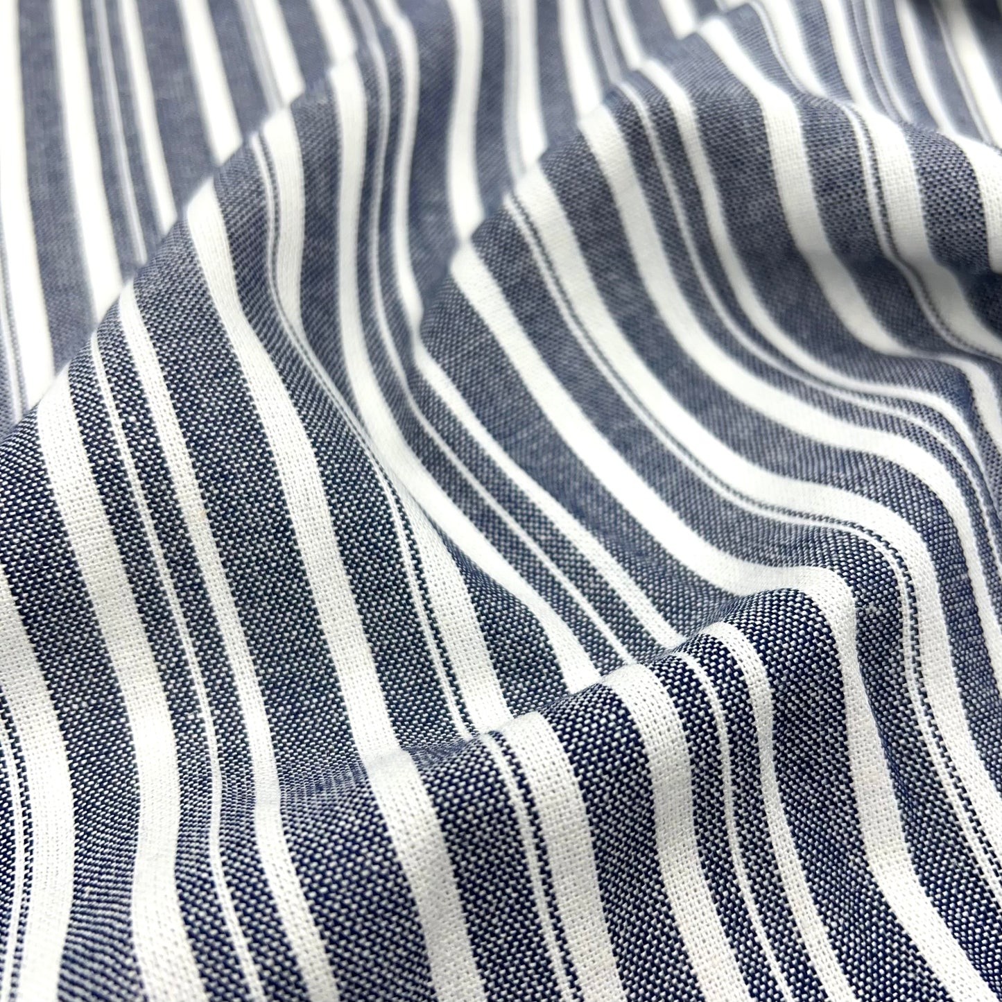Coastal Stripe Linen Rayon - Navy