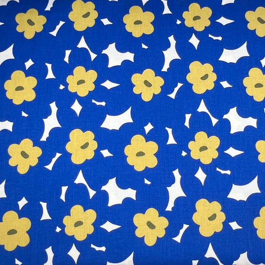 Kobayashi-Blue Floral Overlap on Canvas-fabric-gather here online