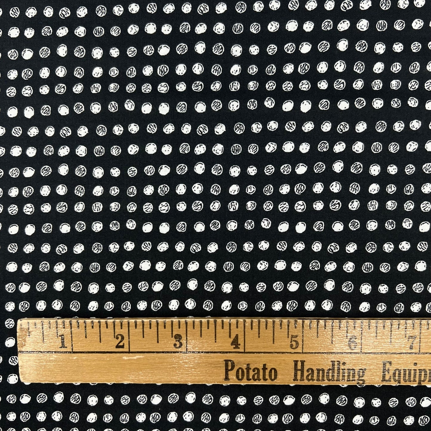 Sevenberry-White Dots On Black on Cotton Shirting-fabric-gather here online