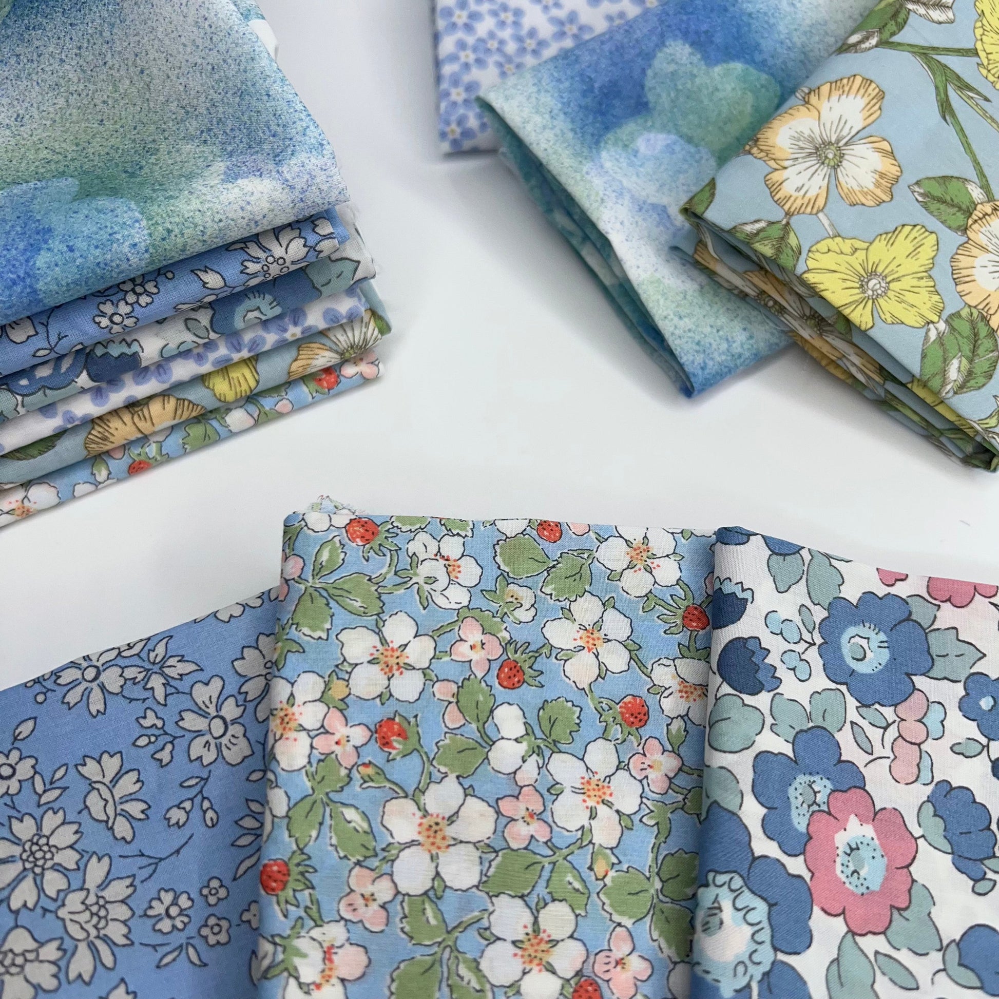 Liberty of London-Tana Lawn Color Bundle - Light Blue (6 pieces)-fat quarters-gather here online