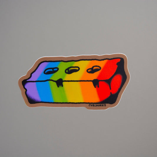 Curlworks-Gay Brick Vinyl Sticker-sticker-gather here online