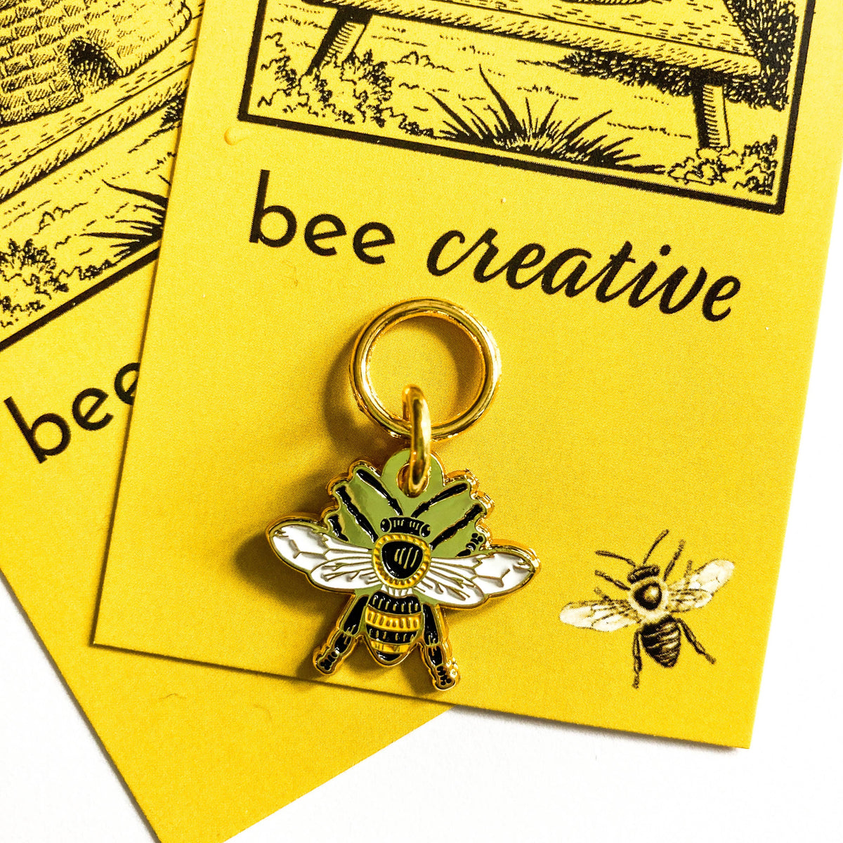 Firefly Notes-Bee Round Stitch Marker-knitting notion-gather here online