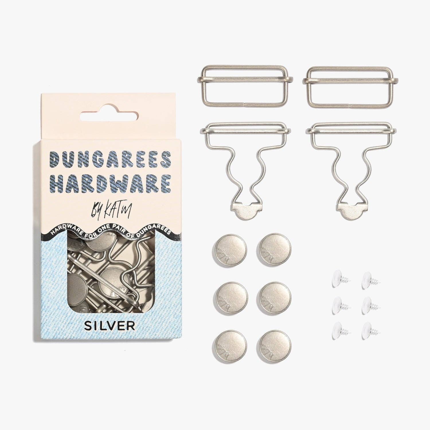 Kylie and The Machine-Dungarees Hardware Kit - Silver-hardware kit-gather here online