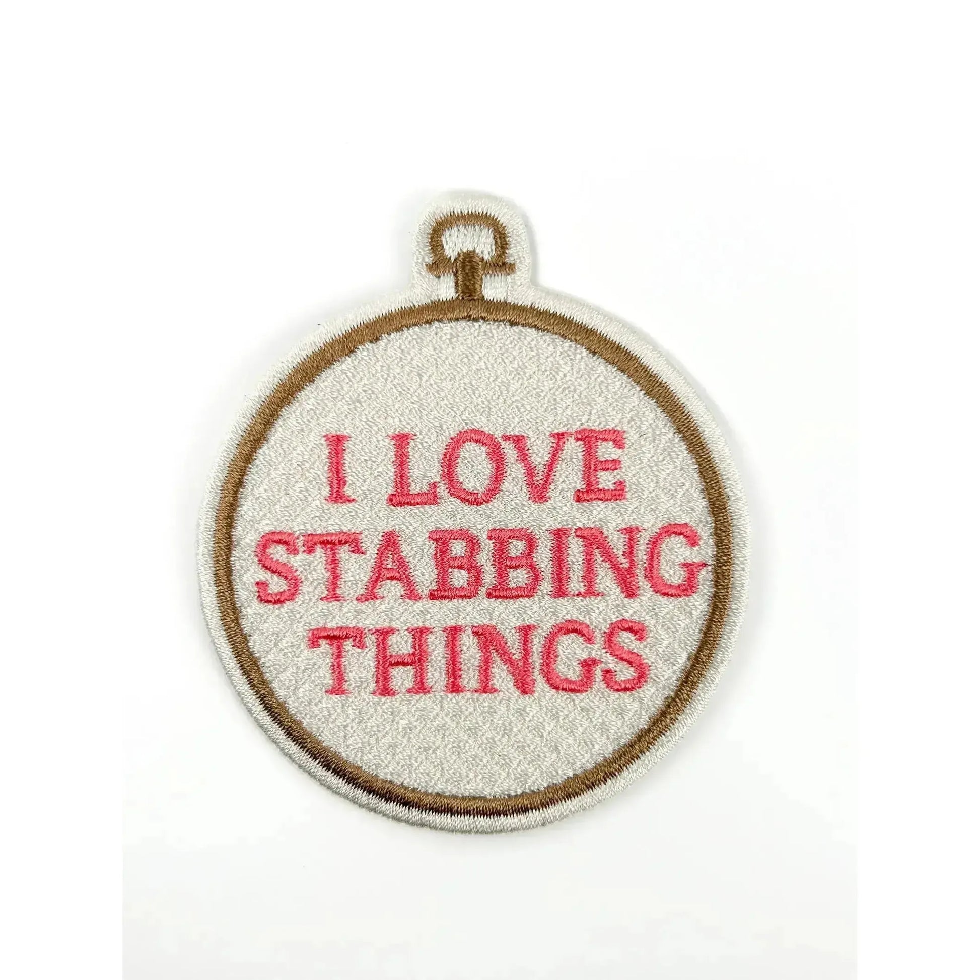 Field Trip Threads-I Love Stabbing Things Iron-On Patch-patches + pins-gather here online