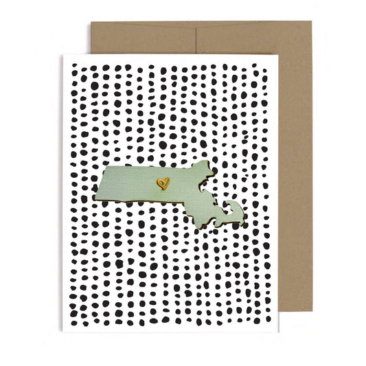 SnowMade-Massachusetts Heart Magnet w/Card - Aqua-greeting card-gather here online