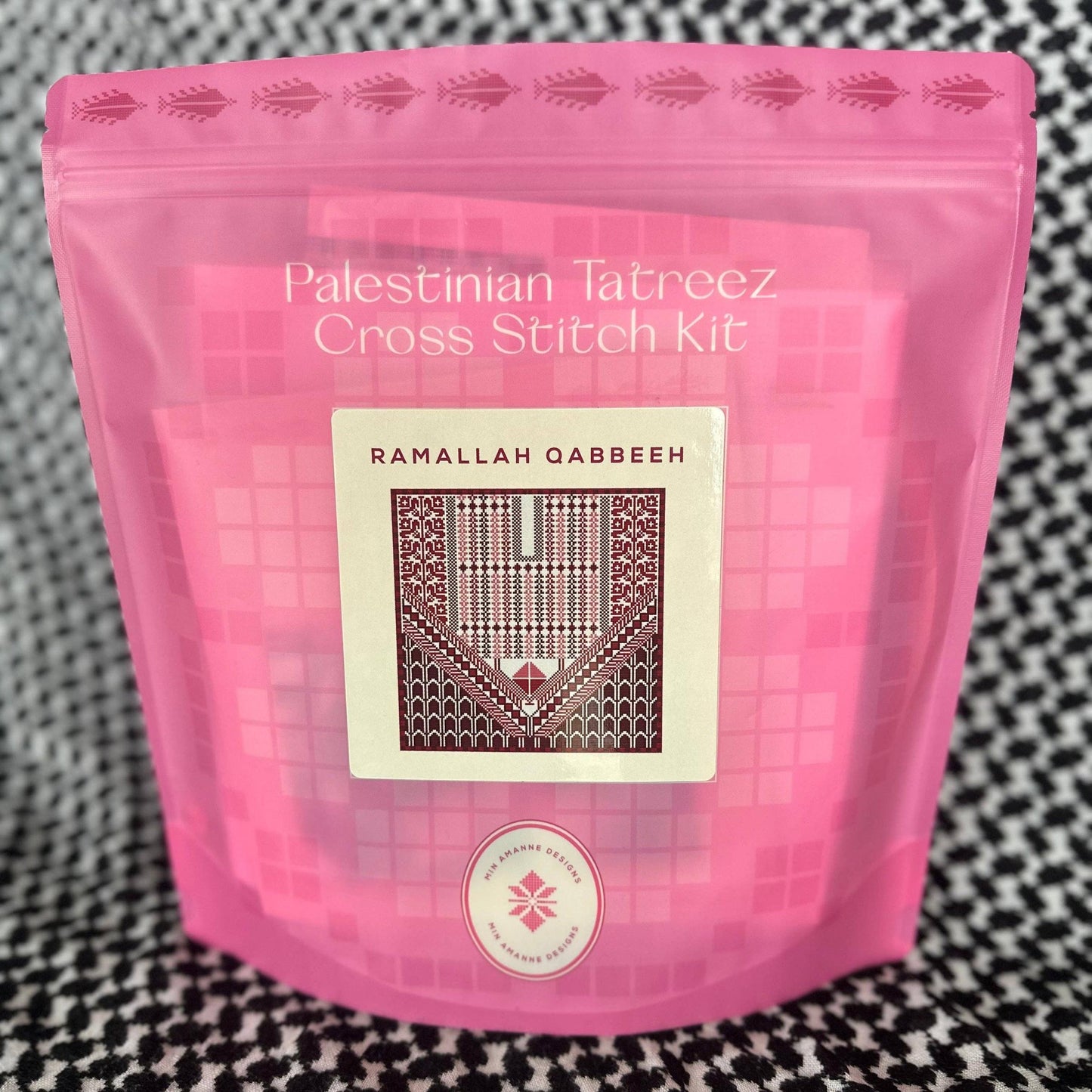 Min Amanne Tatreez Designs-Ramallah Qabbeh Tatreez Kit-xstitch kit-gather here online