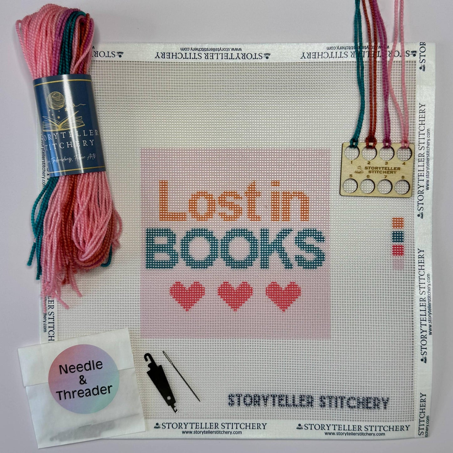 Storyteller Stitchery-Lost in Books Needlepoint Kit-xstitch kit-gather here online