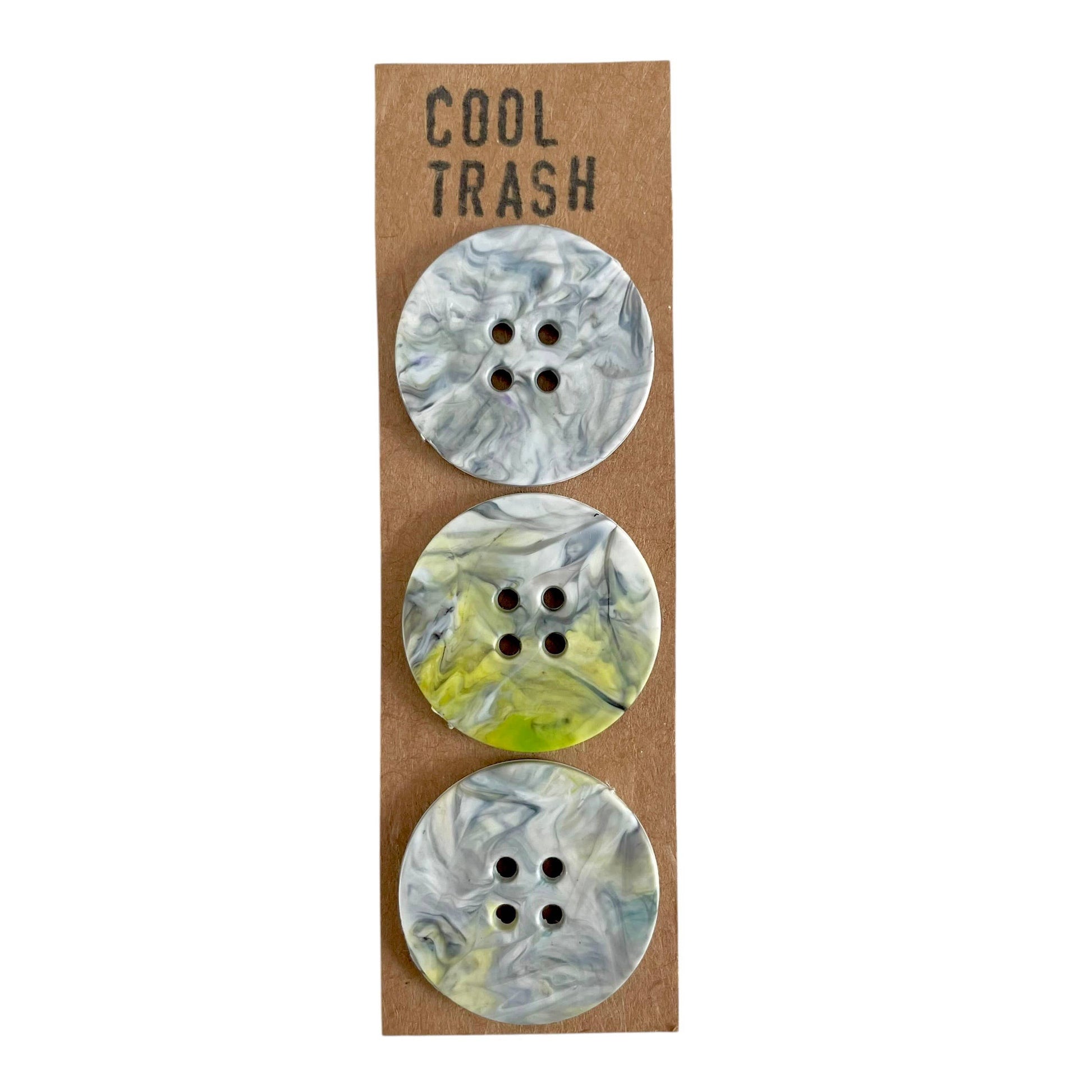 Cool Trash-25mm Recycled Plastic Button Set - Marble-button-gather here online