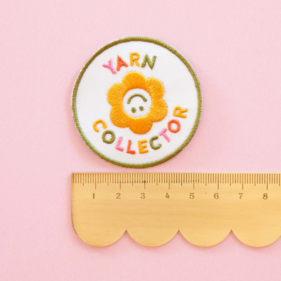 Sarah Hearts-Yarn Collector Multicolor Iron-On Patch-patches + pins-gather here online