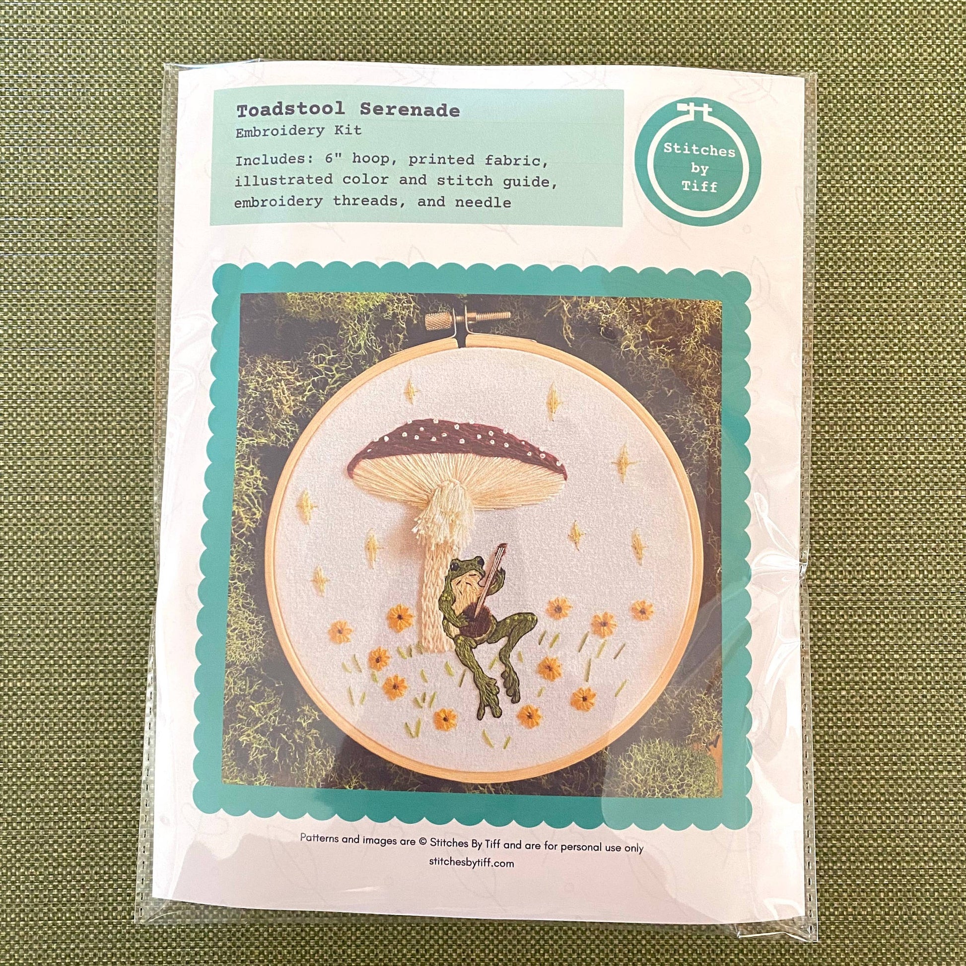 Stitches By Tiff-Toadstool Serenade Frog & Mushroom Embroidery Kit-embroidery kit-gather here online