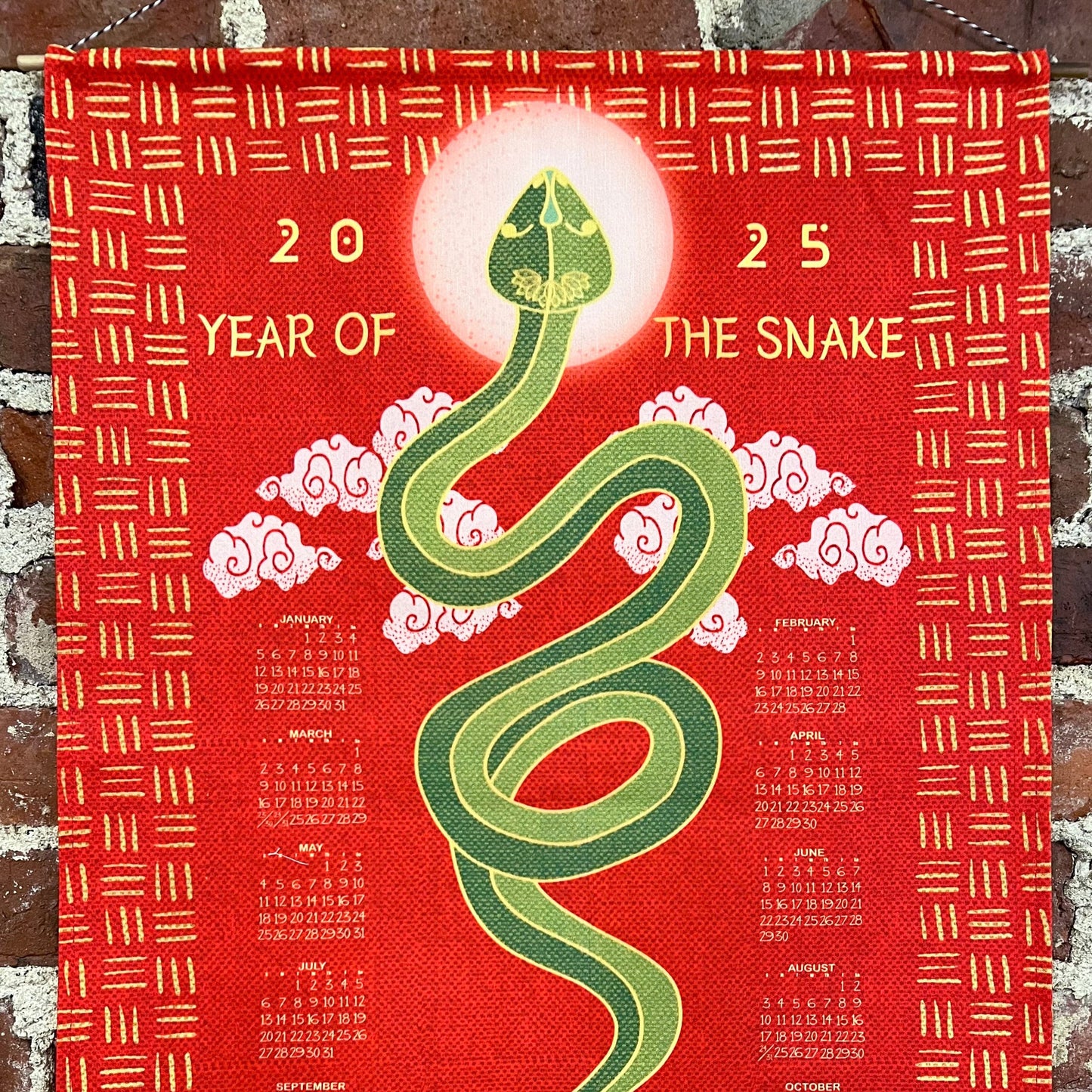 gather here-2025 Tea Towel Calendar - Year of the Snake-tea towel calendar-gather here online