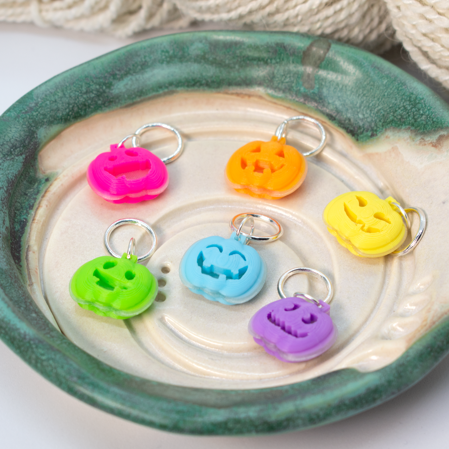 Silly Jack-o-Lanterns Stitch Marker Set