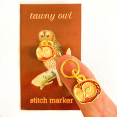 Firefly Notes-Tawny Owl Round Stitch Marker - Single-knitting notion-gather here online