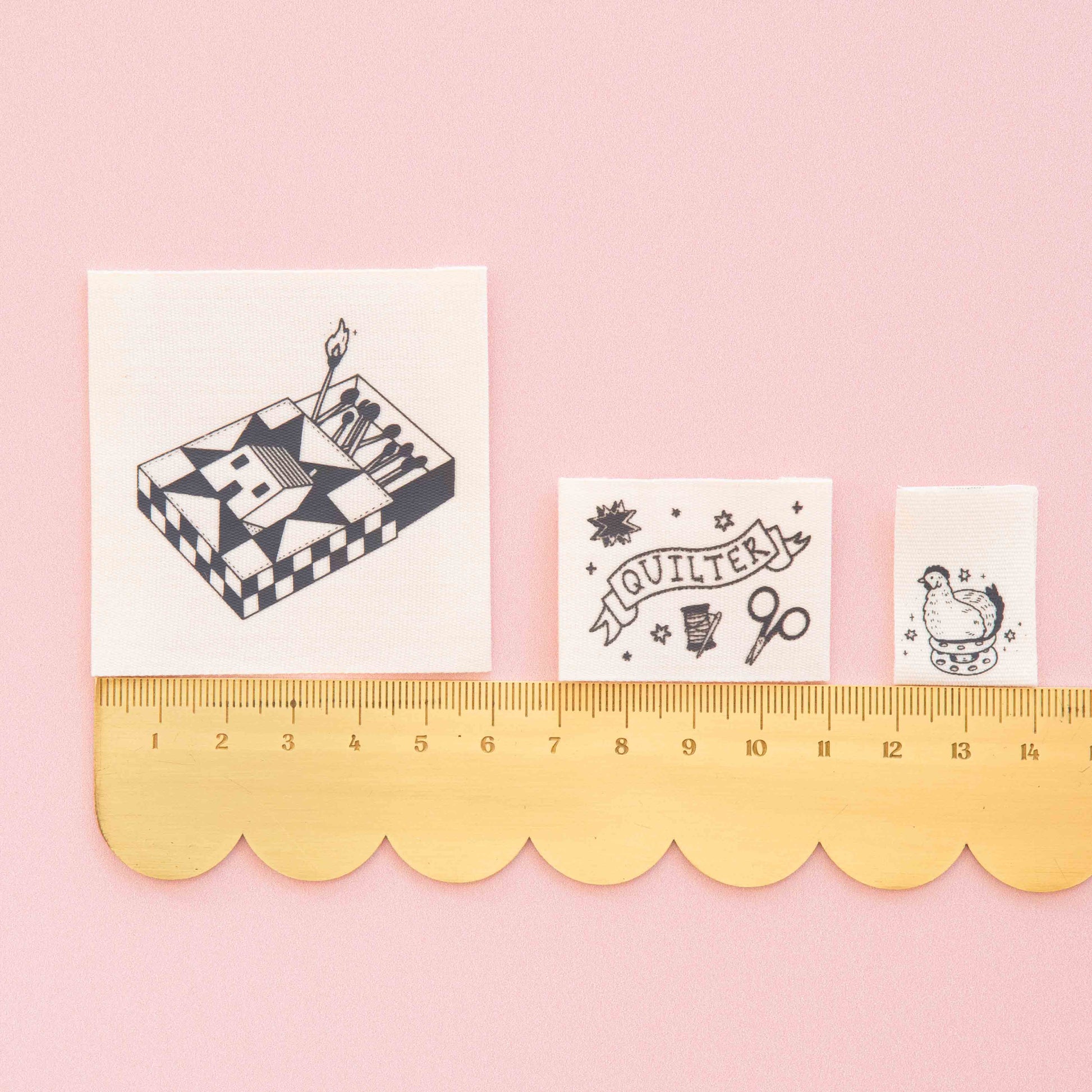 Sarah Hearts-Toad and Sew Quilty Tattoo Sew-In Labels-sewing notion-gather here online