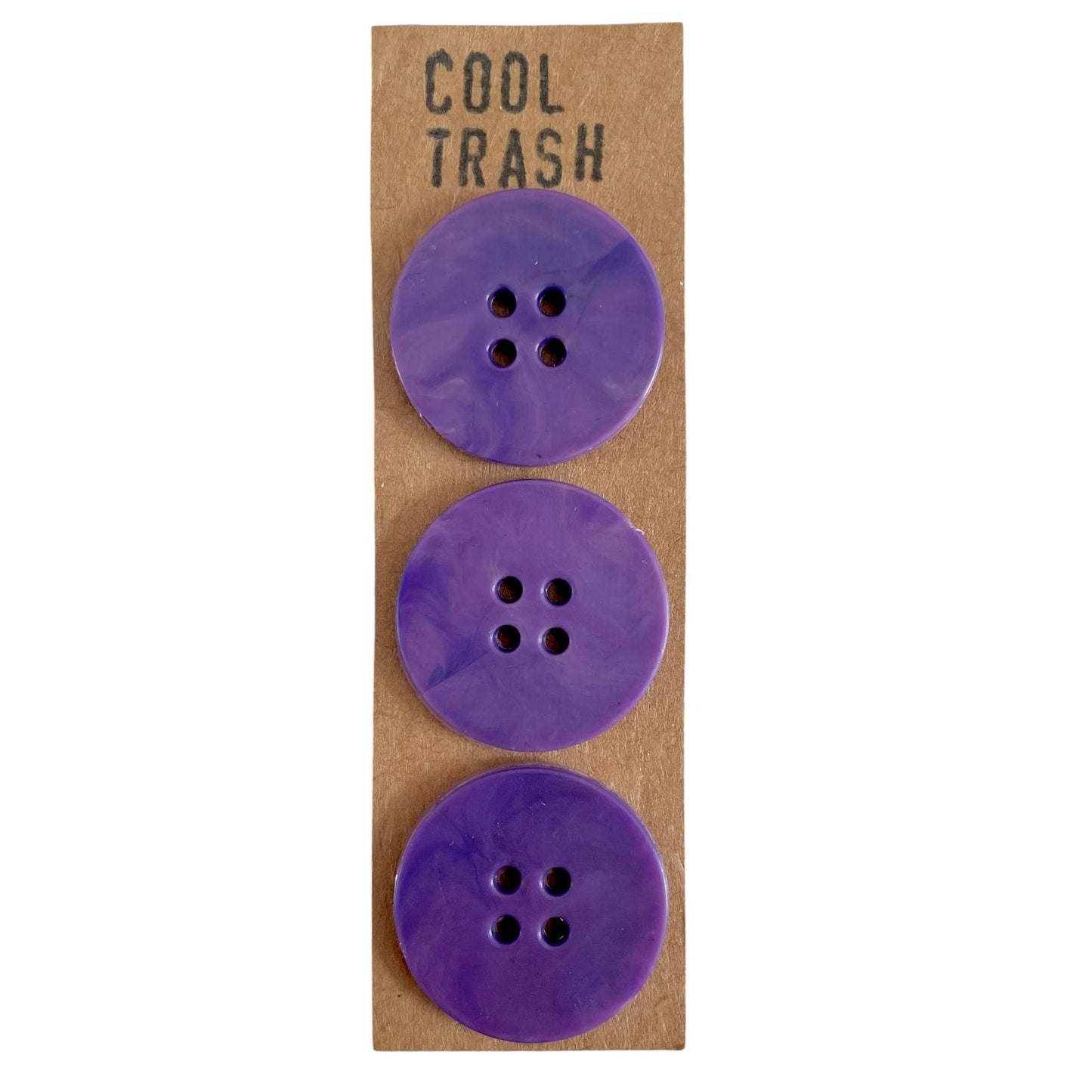 Cool Trash-25mm Recycled Plastic Button Set - Purple-button-gather here online
