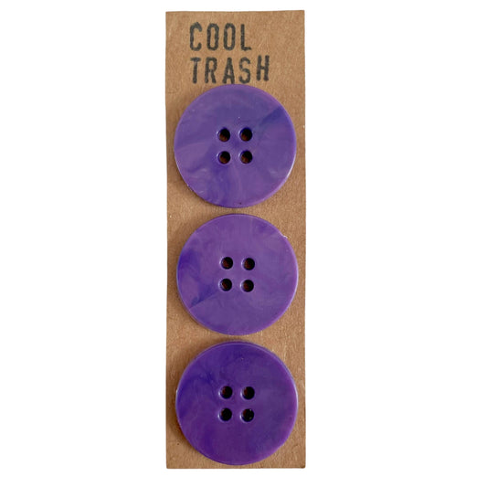 Cool Trash-25mm Recycled Plastic Button Set - Purple-button-gather here online