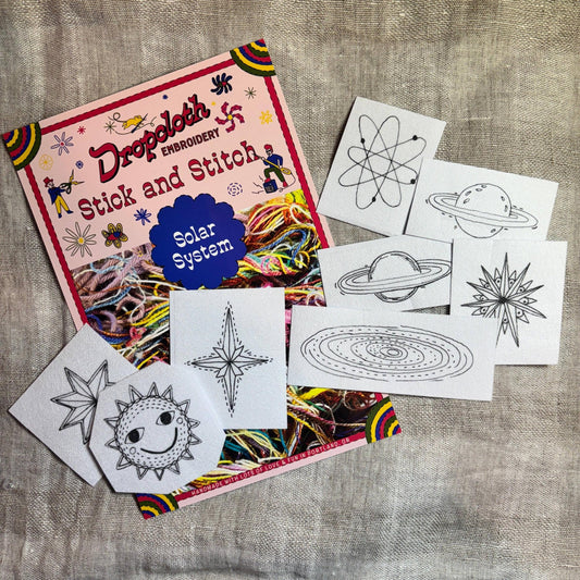 Dropcloth Samplers-Solar System Stick and Stitch Set-embroidery pattern-gather here online
