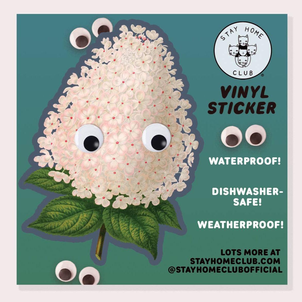 Stay Home Club-Googly Hydrangea Vinyl Sticker-accessory-gather here online