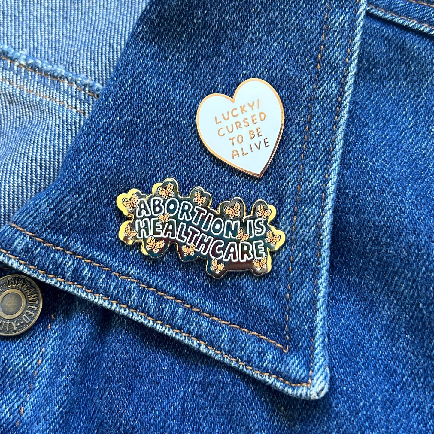 The Peach Fuzz-Abortion Is Healthcare Enamel Pin-accessory-gather here online