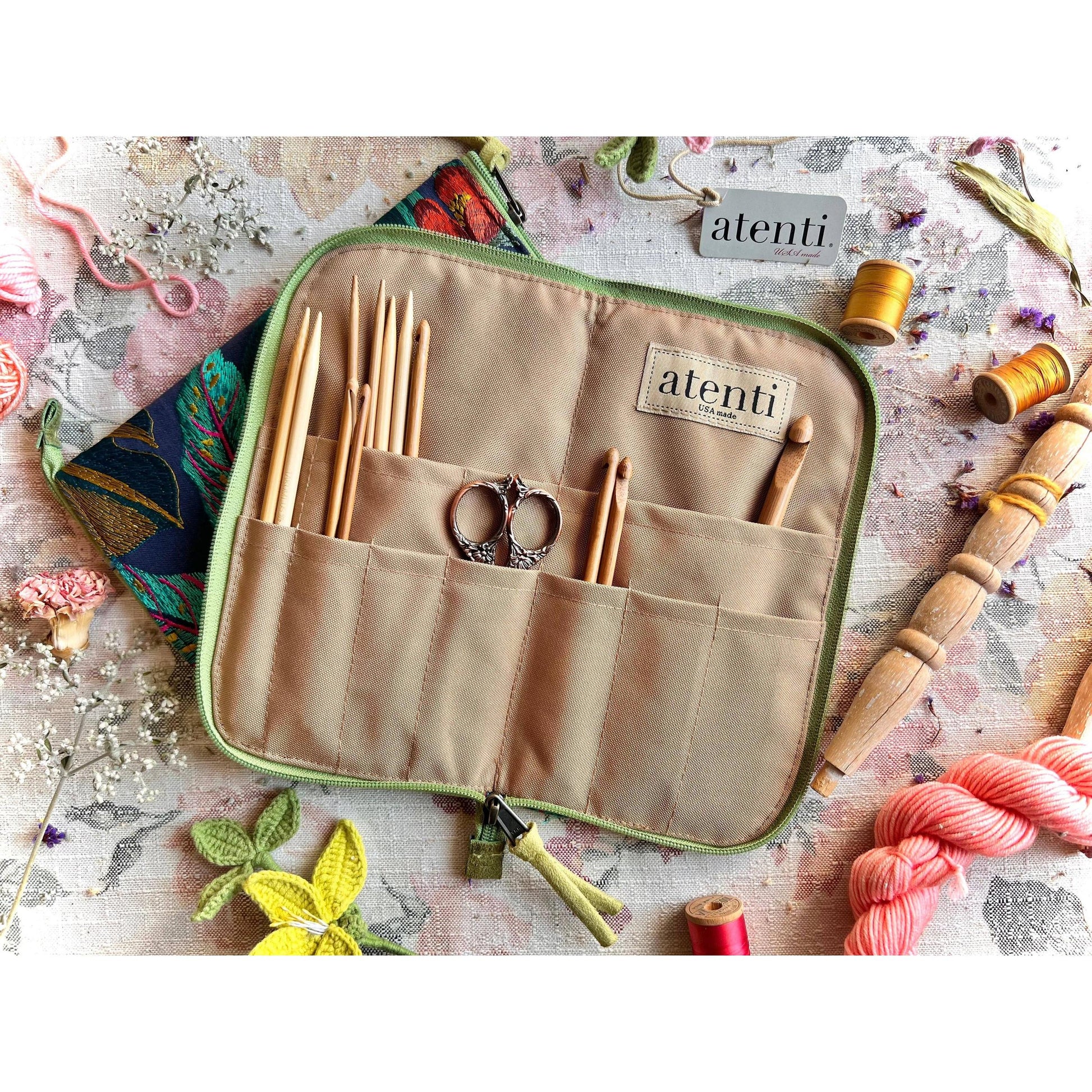 Atenti-Flora Needles, Hooks, and Tools Case-craft organizer-gather here online