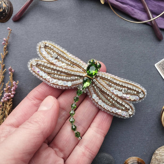 Dragonfly Beaded Brooch Kit: DIY Insect Jewelry Making