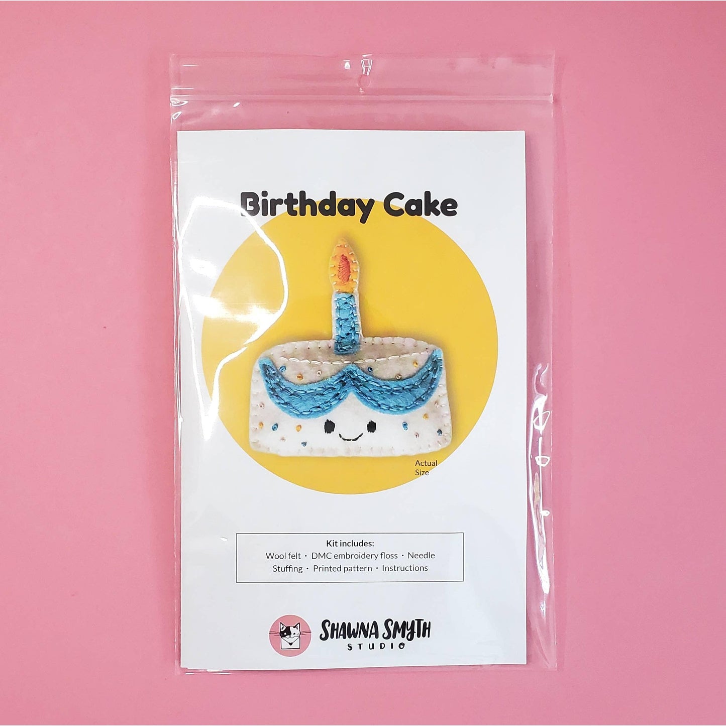 Shawna Smyth Studio-Birthday Cake Felt Hand Stitching Kit-sewing kit-gather here online