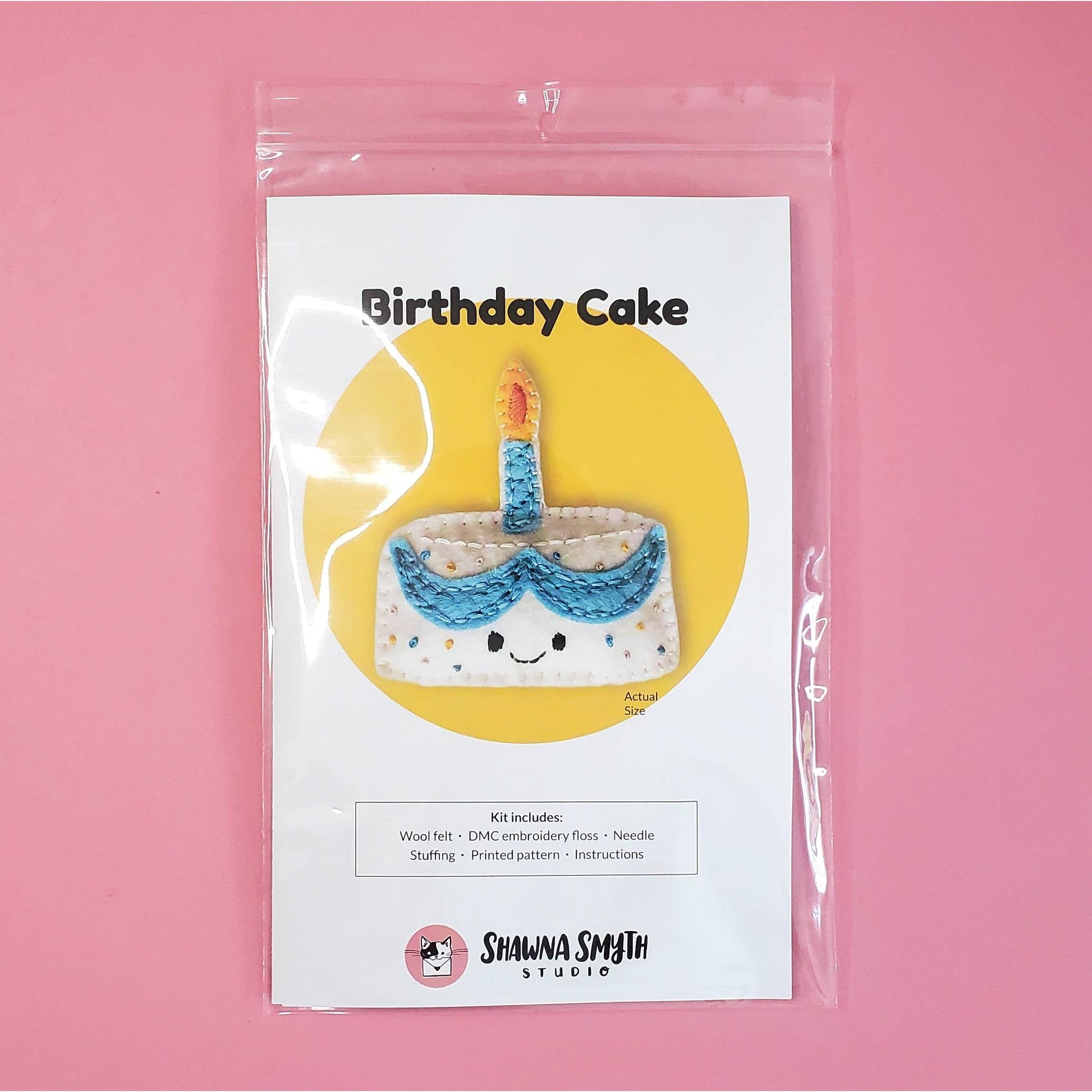 Shawna Smyth Studio-Birthday Cake Felt Hand Stitching Kit-sewing kit-gather here online