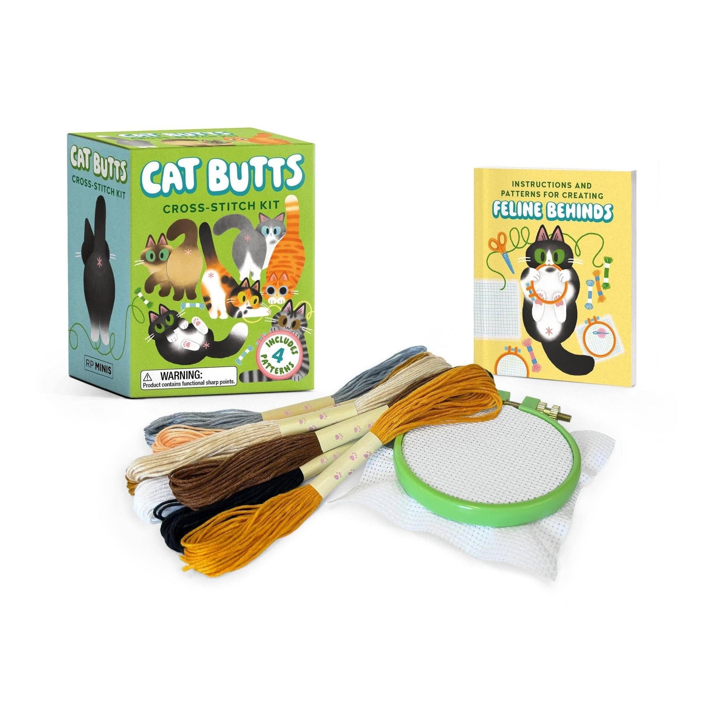 Running Press-Cat Butts Cross-Stitch Kit-xstitch kit-gather here online