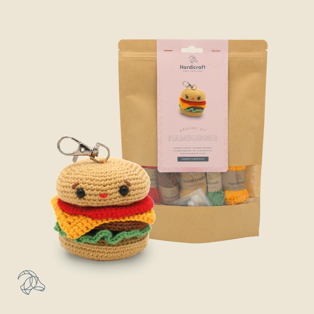 Hardicraft-DIY Crochet Kit - Hamburger Keychain-knitting / crochet kit-gather here online