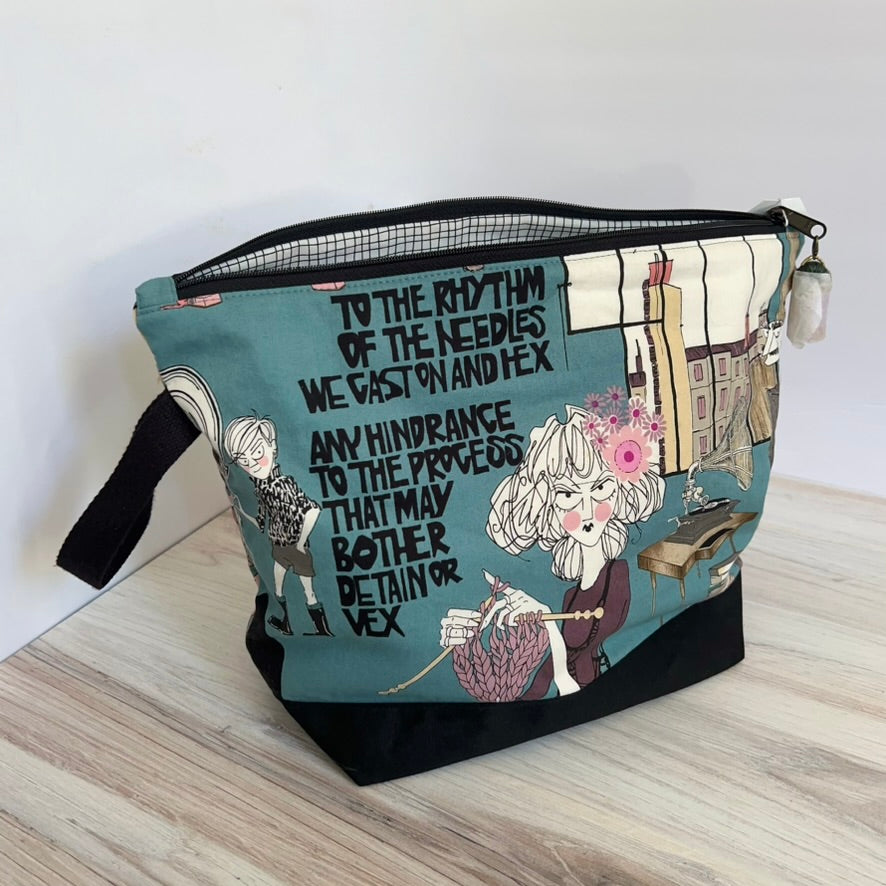 Denise Snow Williams-One of a Kind Zipper Project Bags-craft organizer-Extra Large Yarn Folks w/ Tassel-gather here online