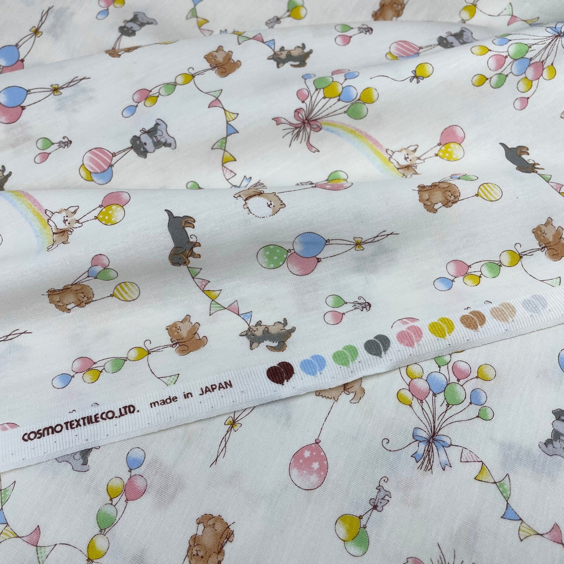 Cosmo-Dog Party Time on Cotton-fabric-gather here online