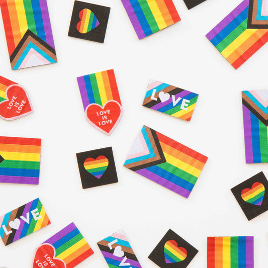 Sarah Hearts-Pride Rainbow Iron-On Labels Multipack-sewing notion-gather here online