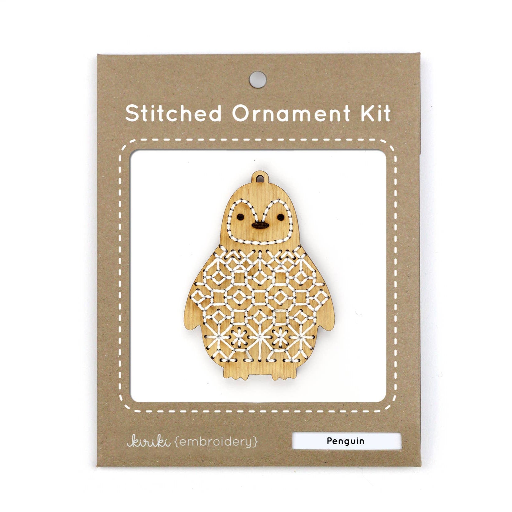 Kiriki Press-Penguin DIY Ornament Kit-embroidery kit-gather here online