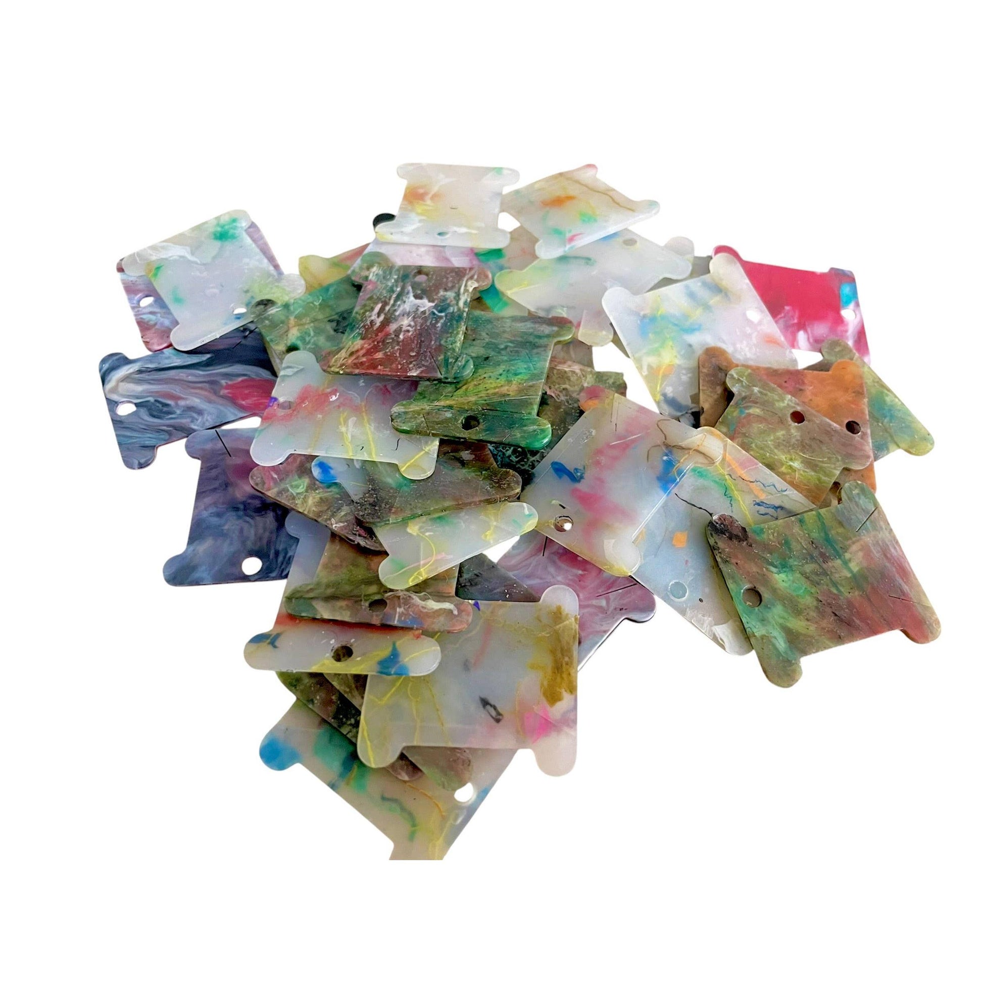 Cool Trash-Recycled Plastic Embroidery Floss Bobbins (5-pack)-embroidery notion-gather here online