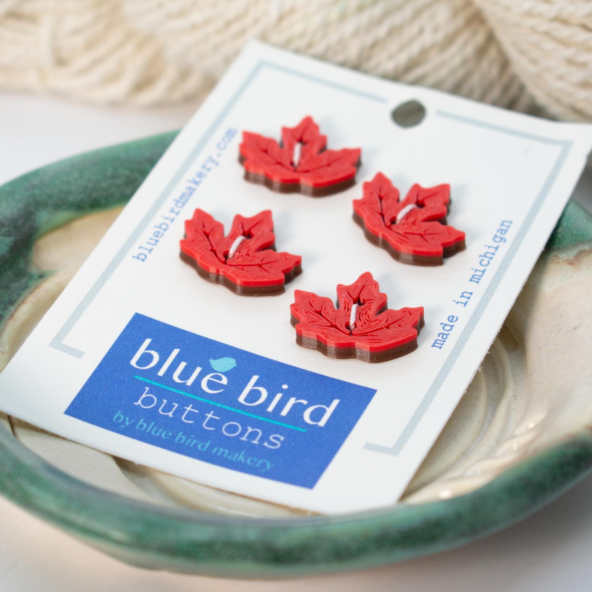 Blue Bird Makery-20mm Maple Leaf Buttons-button-gather here online