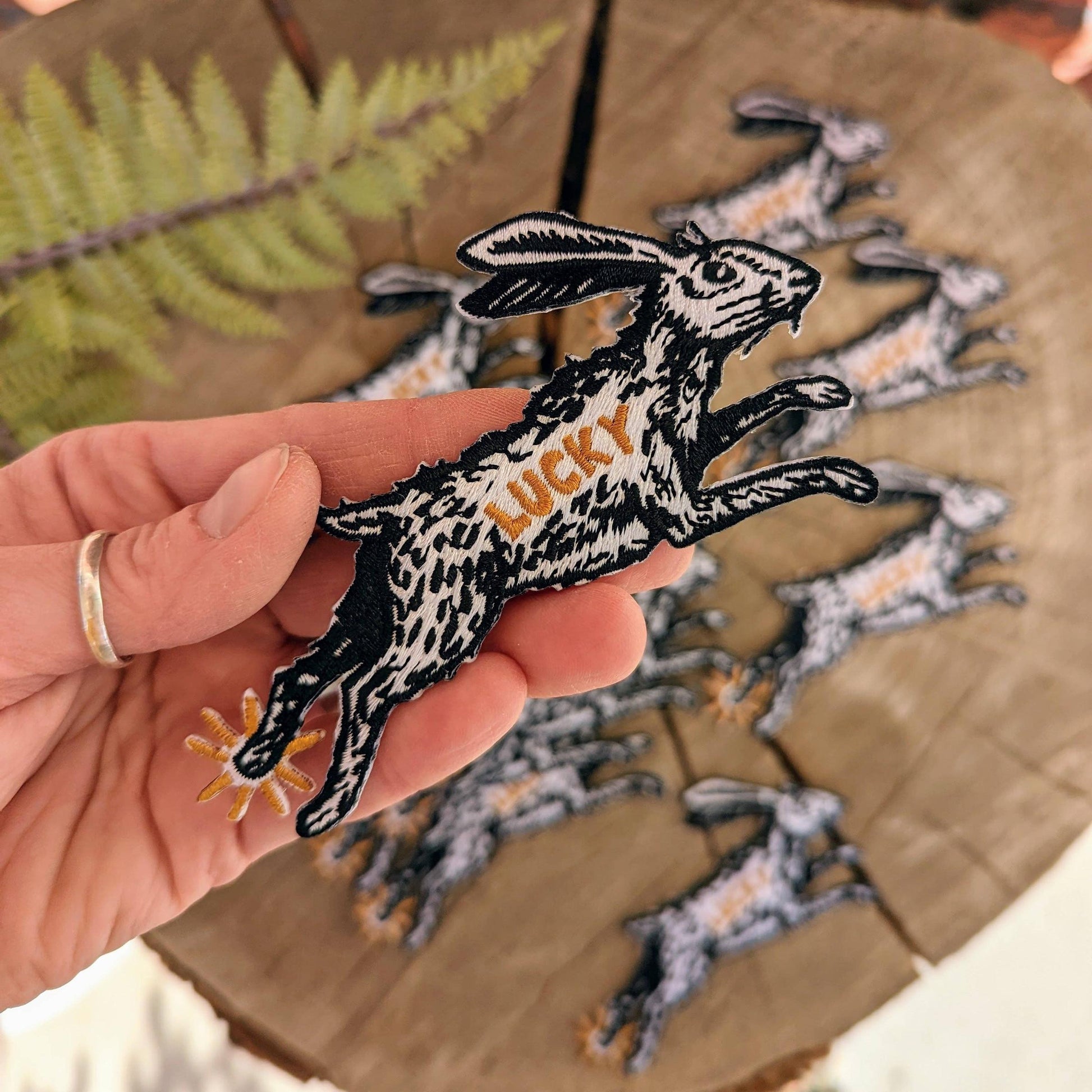 ilikesara-Lucky Rabbit's Foot Iron-On Patch-patches + pins-gather here online