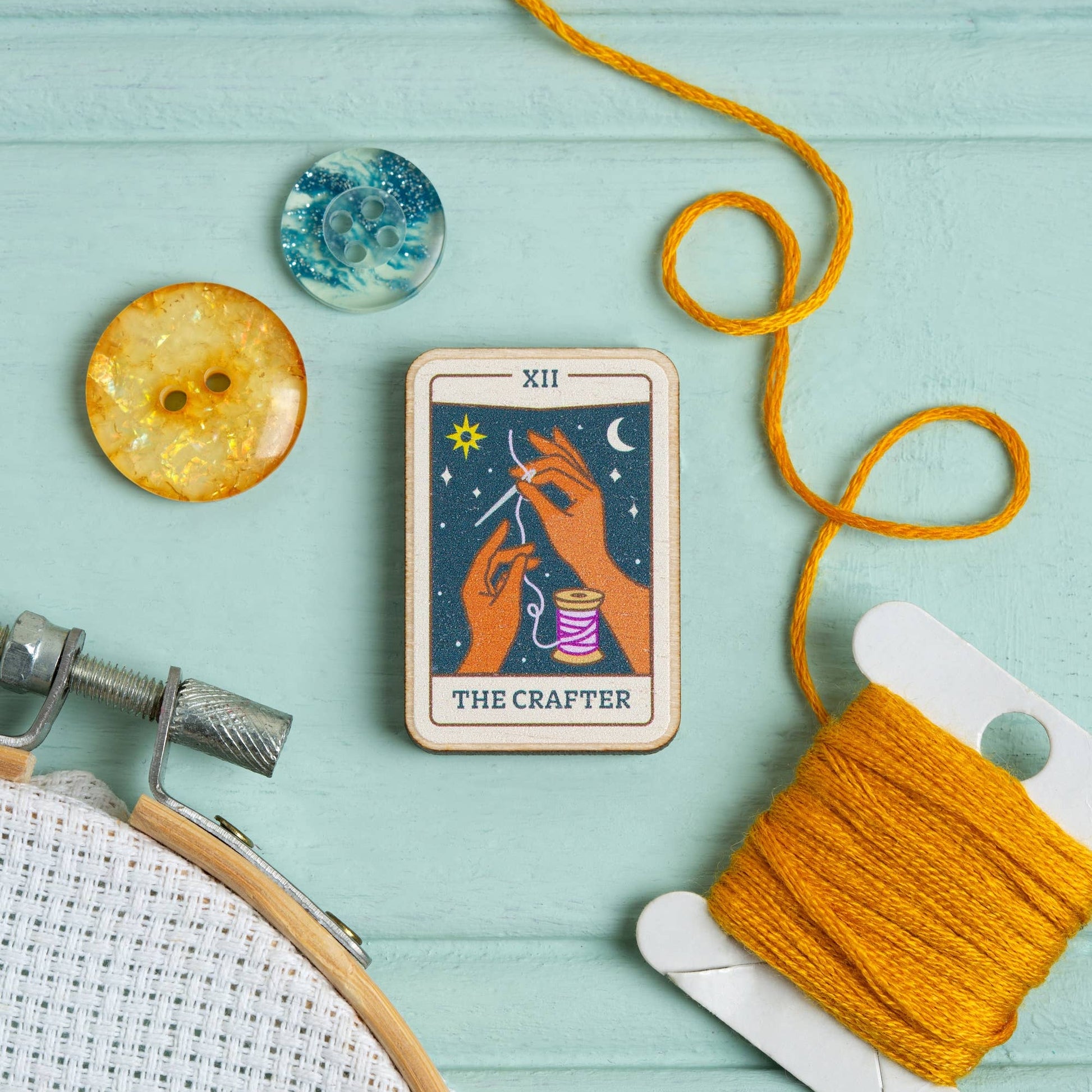 Hawthorn Handmade-Tarot Card Needle Minder-embroidery notion-gather here online
