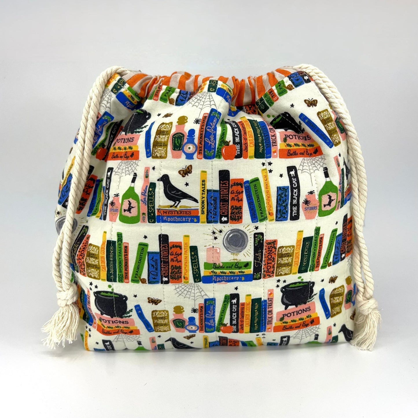 Denise Snow Williams-One of a Kind Spooky Project Bags - October 2026-craft organizer-Large - Quilted Witch's Library w/ Int Zip Pocket-gather here online