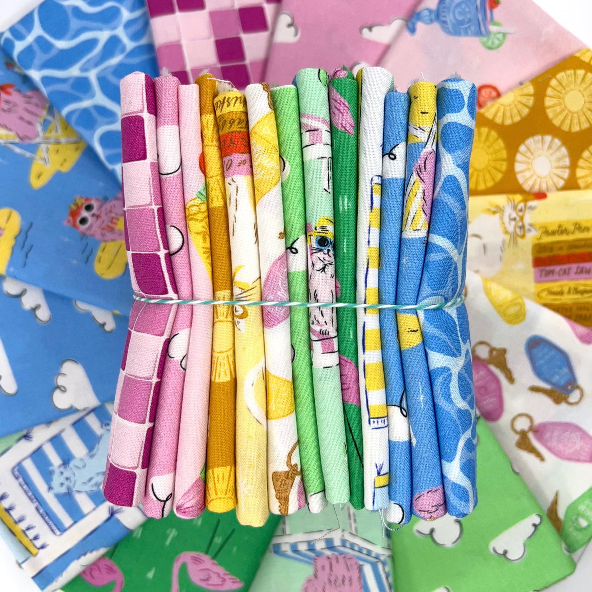 Cloud9-Fat Quarter Bundle of Poolside Purrfection (13 Pieces)-fat quarters-gather here online