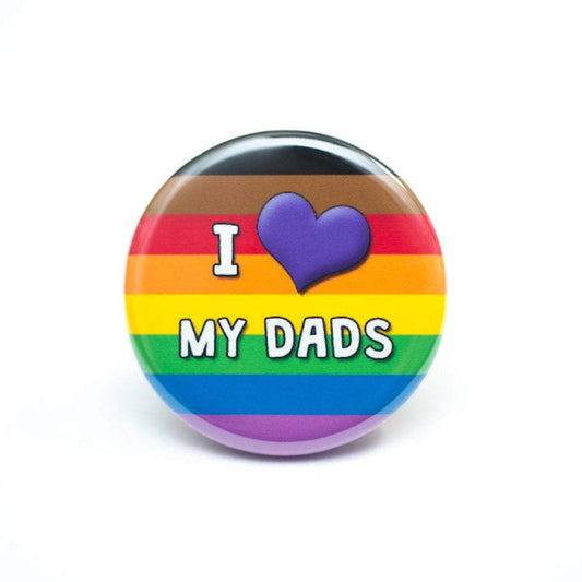 Crafty Queer Studio-I Love My Dads LGBTQ+ Pinback Button-accessory-gather here online