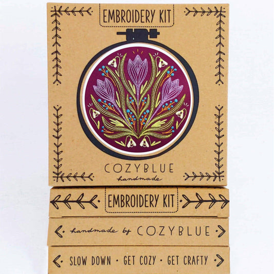 CozyBlue-Early Bloomer Embroidery Kit-embroidery kit-gather here online