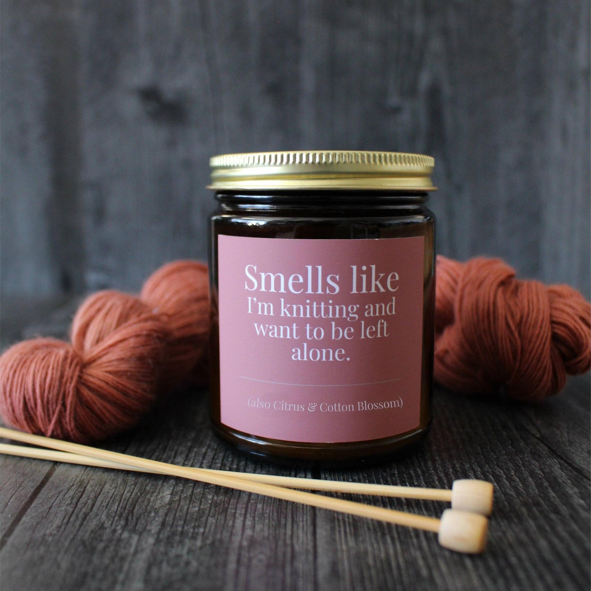 NNK Press-Hand-poured Coconut Soy Wax Candle For Knitters - 4oz-accessory-4 Oz Citrus & Cotton Blossom | Smells like I'm knitting and want to be left alone.-gather here online
