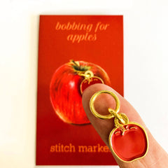 Firefly Notes-Autumn Apple Round Stitch Marker - Single-knitting notion-gather here online