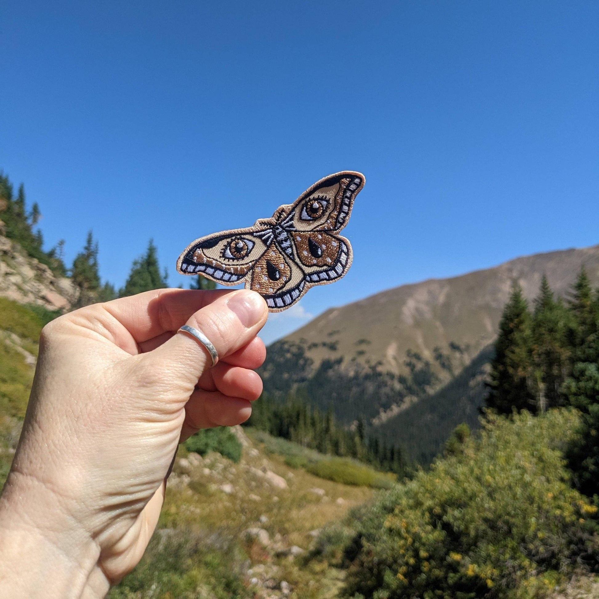 ilikesara-Brown Moth Iron-On Patch-patches + pins-gather here online
