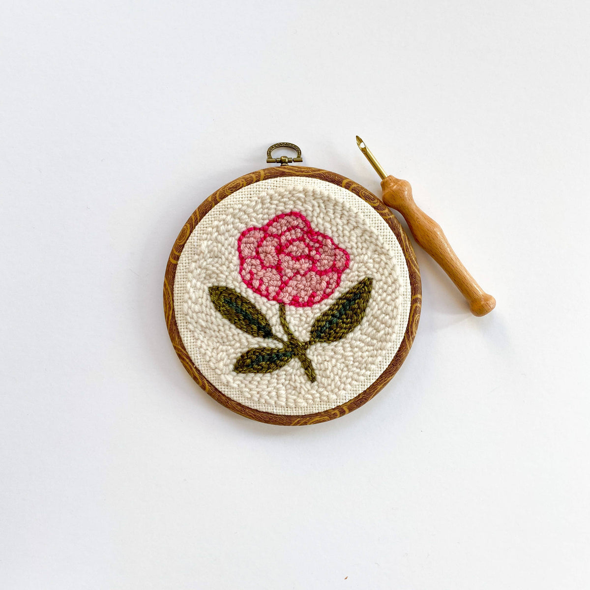 The Urban Acres-Pink Peony Punch Needle Kit-craft kit-gather here online