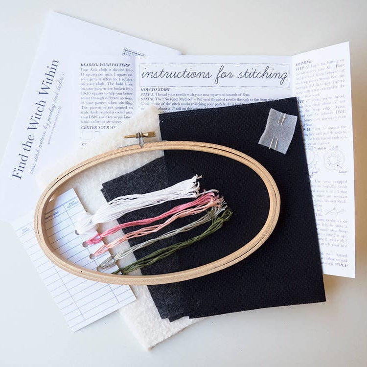 Junebug and Darlin-Find the Witch Within, 5"x8" Cross Stitch Kit-xstitch kit-gather here online